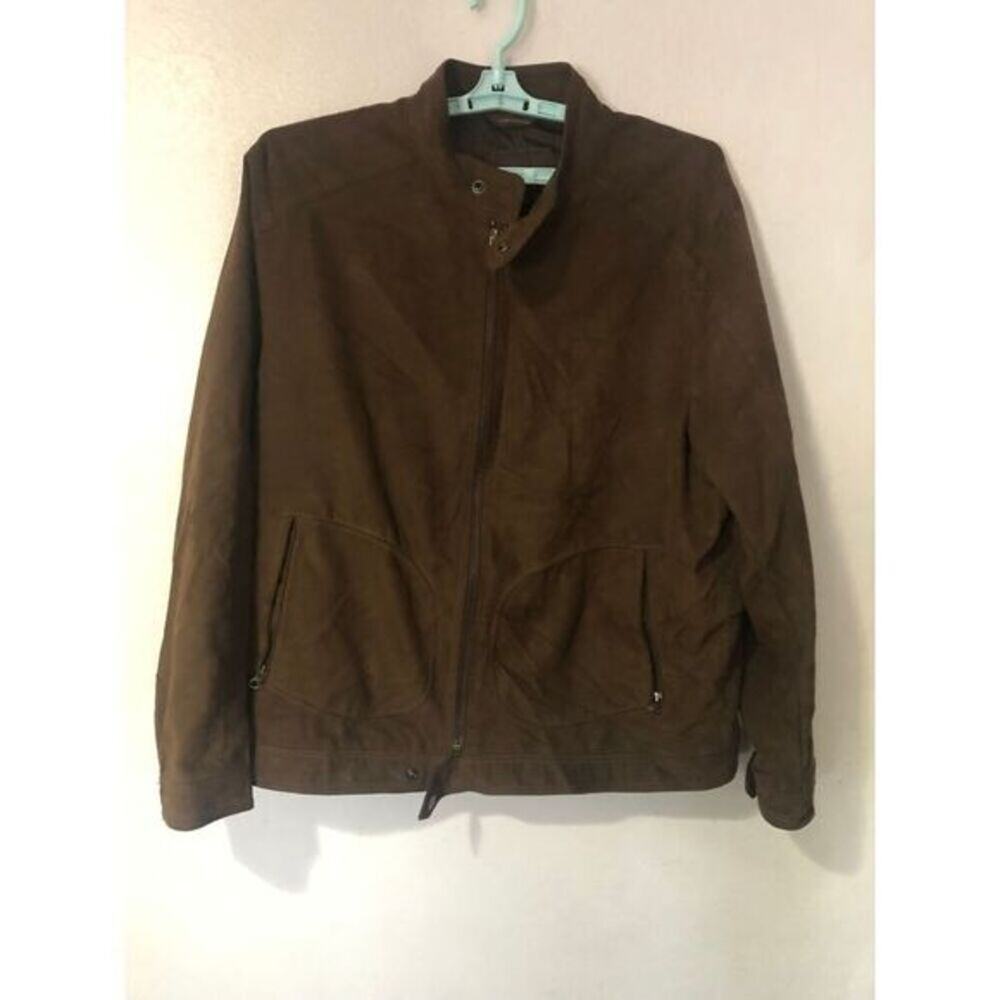 Tasso Elba Brown Polyester Zip-Up Casual Jacket Classic Lightweight Outerwear XL
